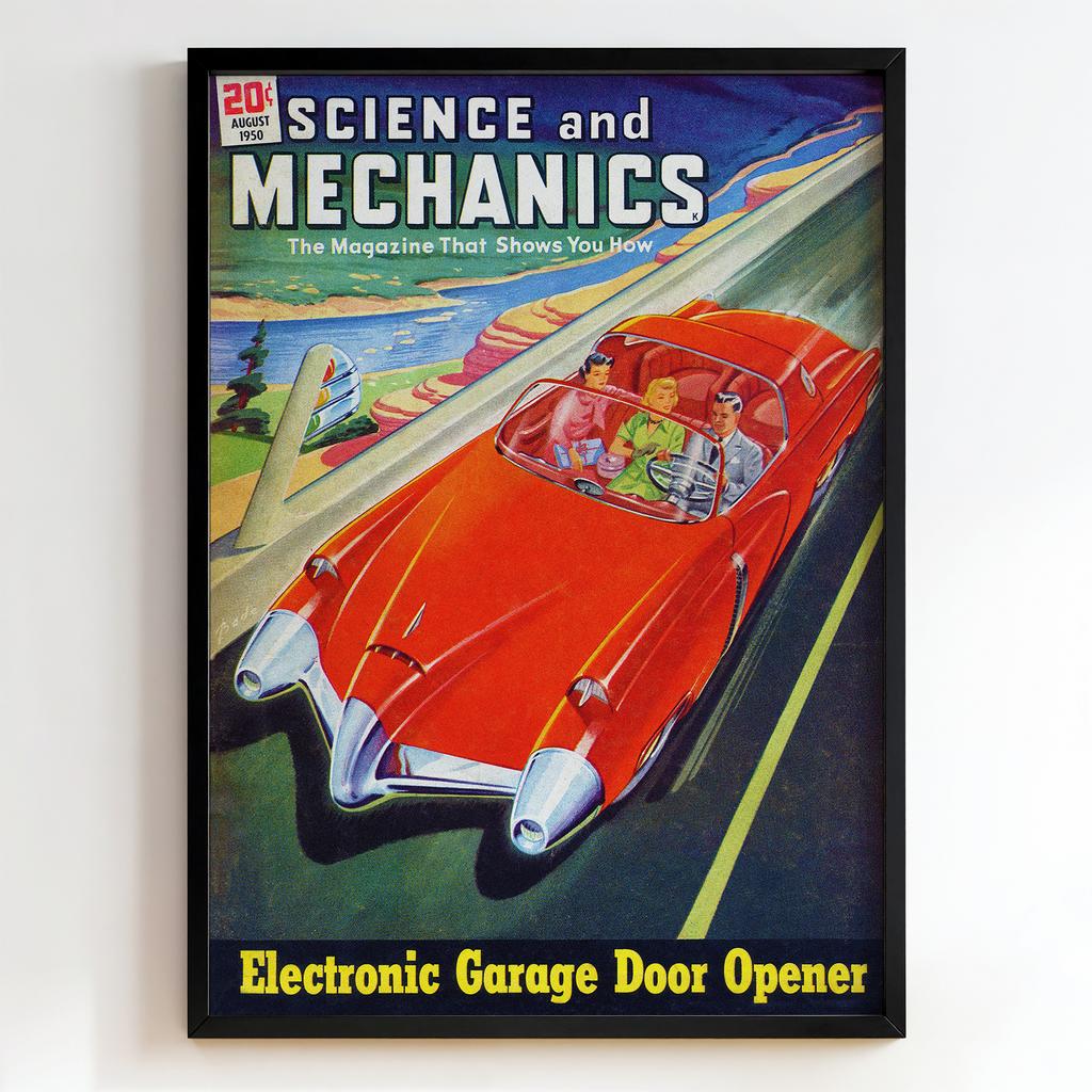 Ретро постер "Science and Mechanics Electronic Garage Door Opener 1950"
