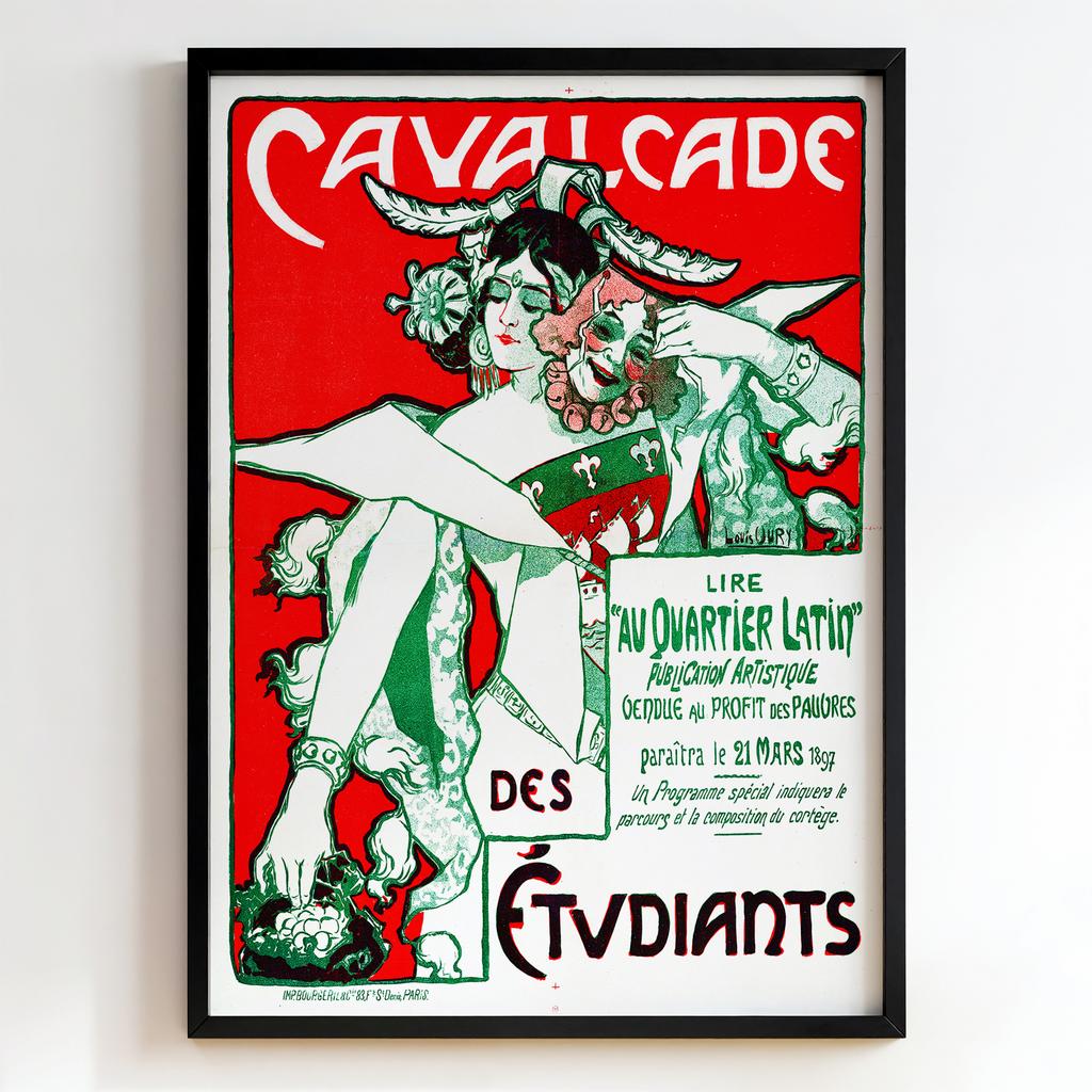 Ретро постер "Cavalcade des Étudiants 1897 – Théophile Alexandre Steinlen"