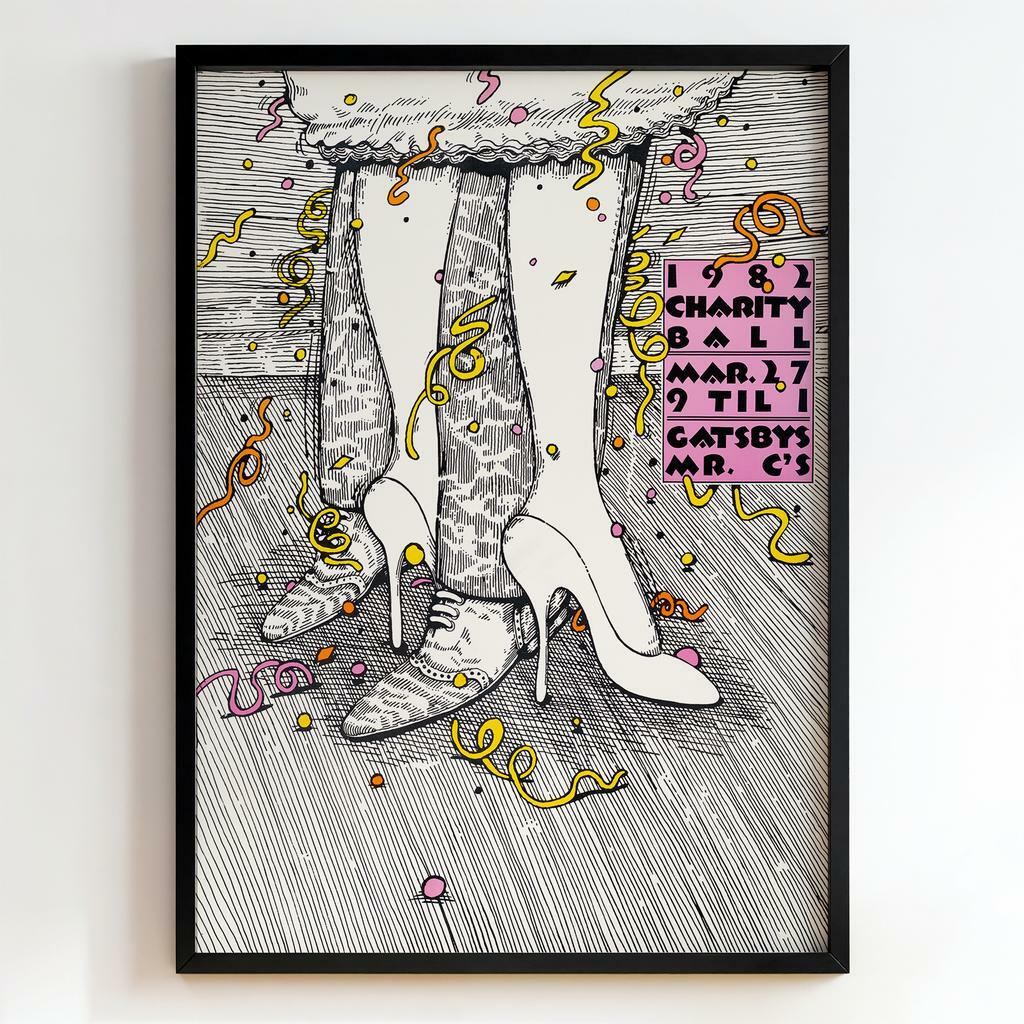 Ретро постер "Charity Ball Gatsby’s March 27 1982"