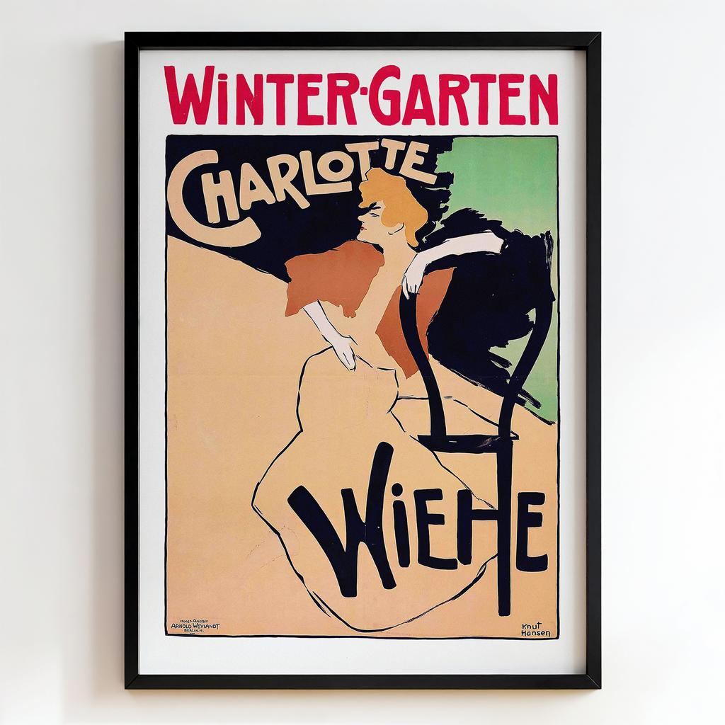 Ретро постер "Winter-Garten Charlotte Wiehe – Knut Hansen (1899)"