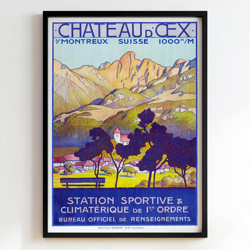 Ретро постер "Chateau d’Œx – Suisse – Station Sportive & Climatique (1920)"