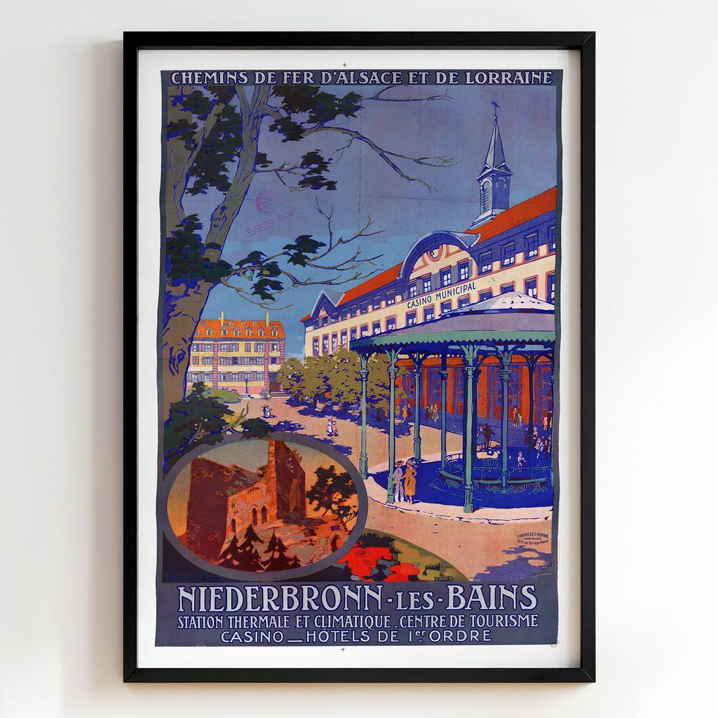 Ретро постер "Niederbronn-les-Bains – Chemins de Fer d’Alsace et de Lorraine (1910)"