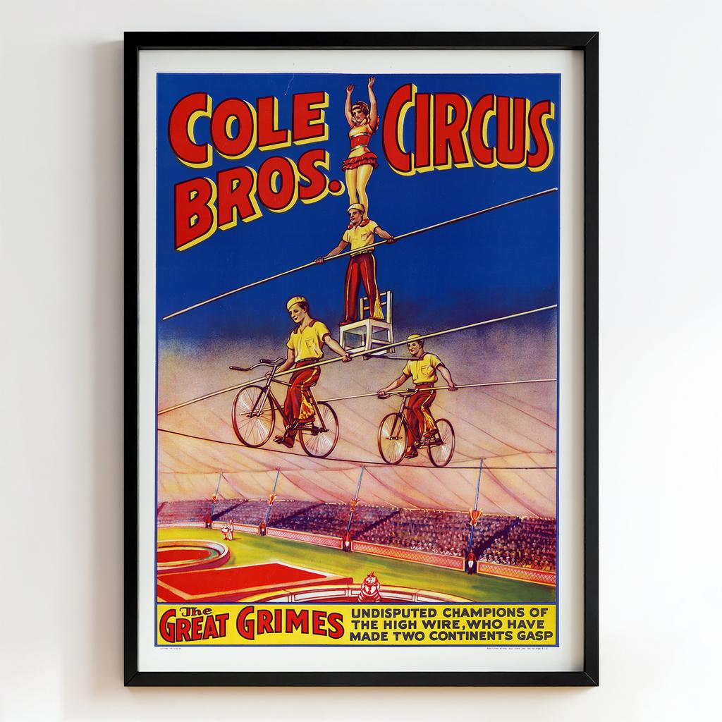Ретро постер "Cole Bros. Circus – The Great Grimes (1910)"