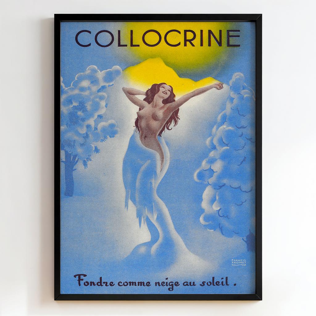 Ретро постер "Colocrine – Fondre comme neige au soleil – Francis Cromo (1930s)"