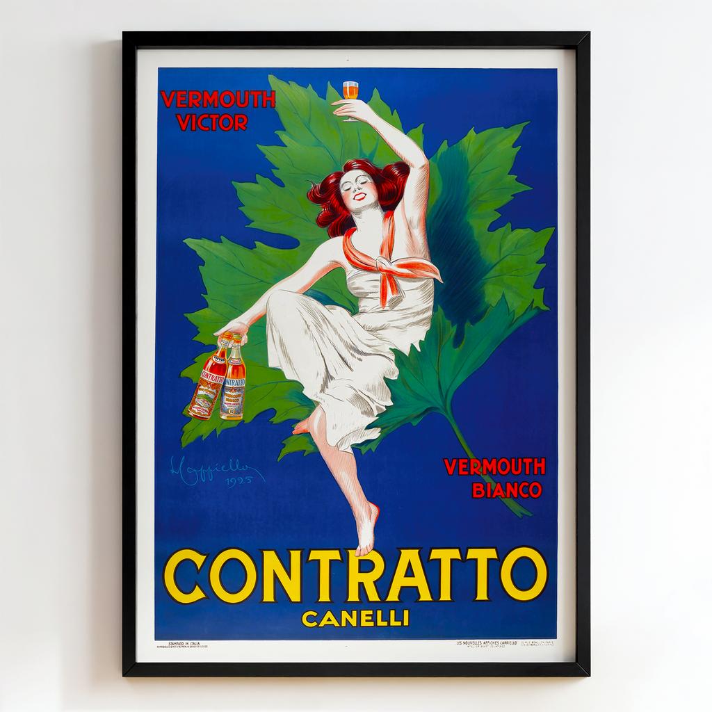 Ретро постер "Contratto Vermouth Victor – Leonetto Cappiello (1925)"