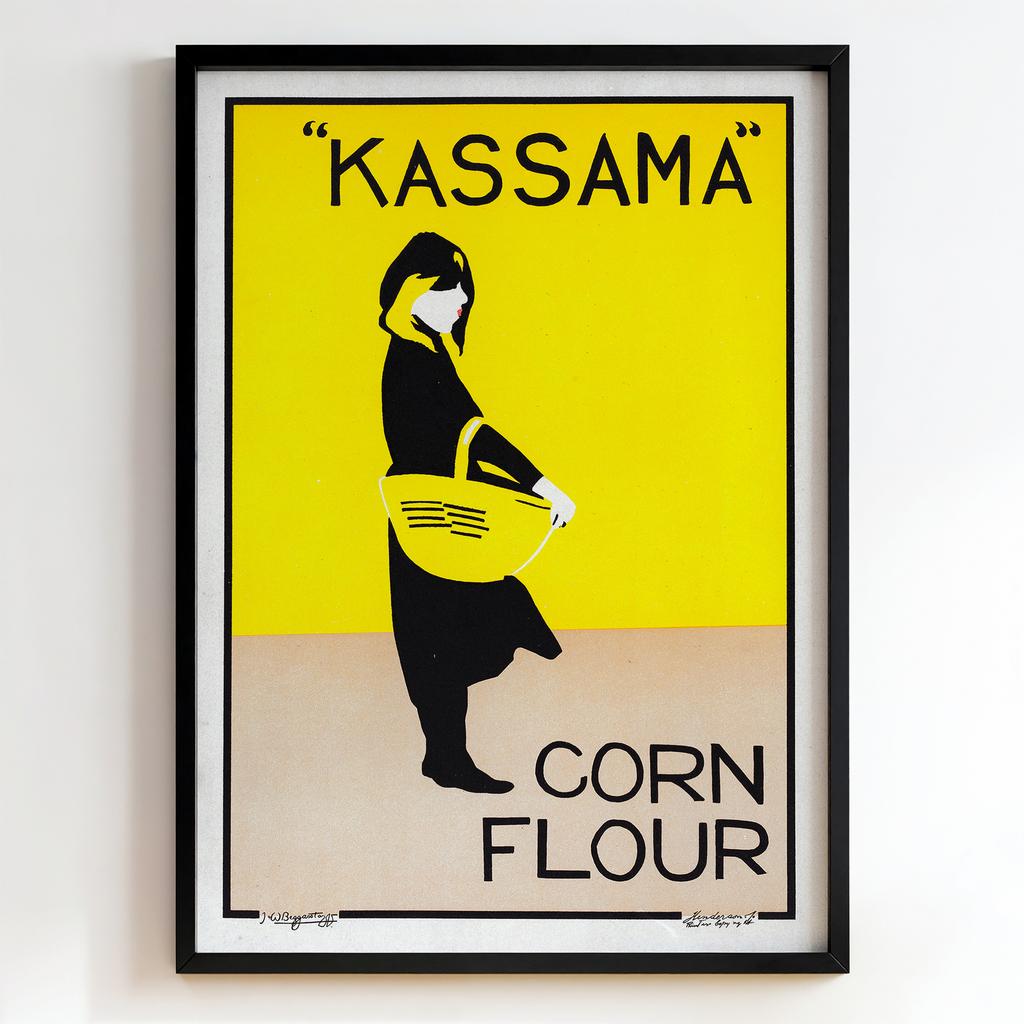 Ретро постер "Kassama Corn Flour – J. W. Beggarstaff (1894)"