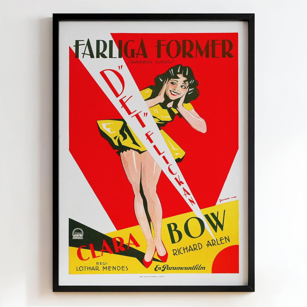 Ретро постер "D’et Flickan – Clara Bow (1932)"