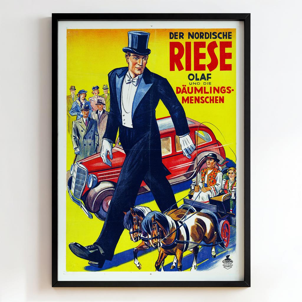 Ретро постер "Der Nordische Riese – Olaf und die Däumlingsmenschen (1935)"