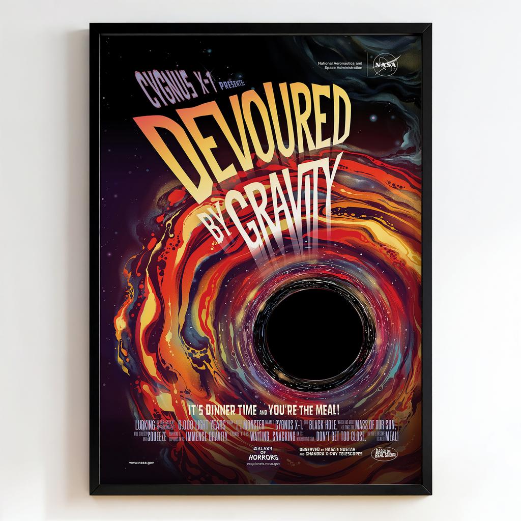Ретро постер "Devoured by Gravity – NASA (2018)"