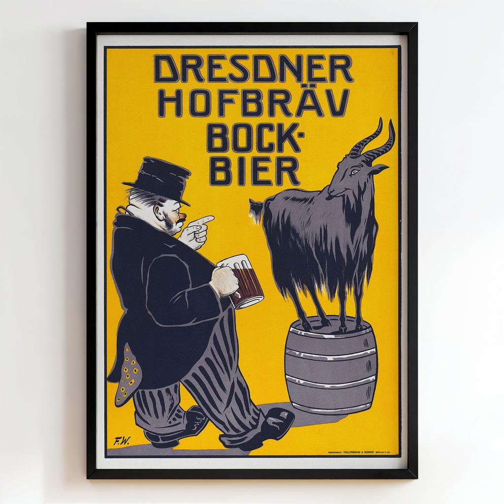 Ретро постер "Dresdner Hofbräu Bock Bier – F. W. (1900s)"