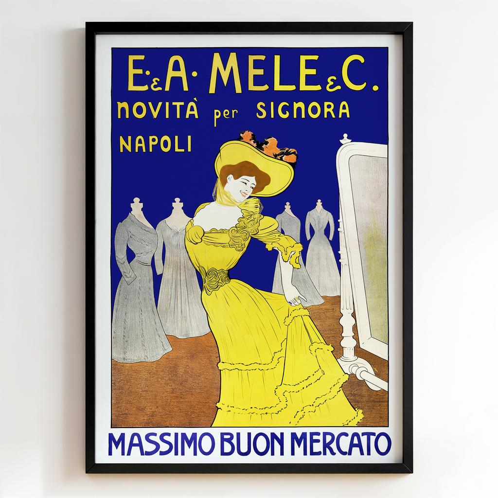 Ретро постер "E. & A. Mele & C. Novità per Signora – Napoli (1900s)"