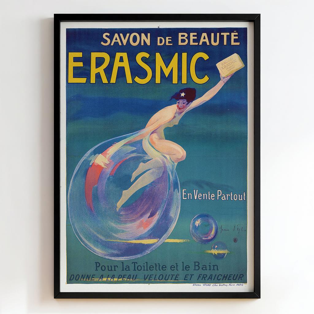 Ретро постер "Savon de Beauté Erasmic – Jean d’Ylen (1920s)"
