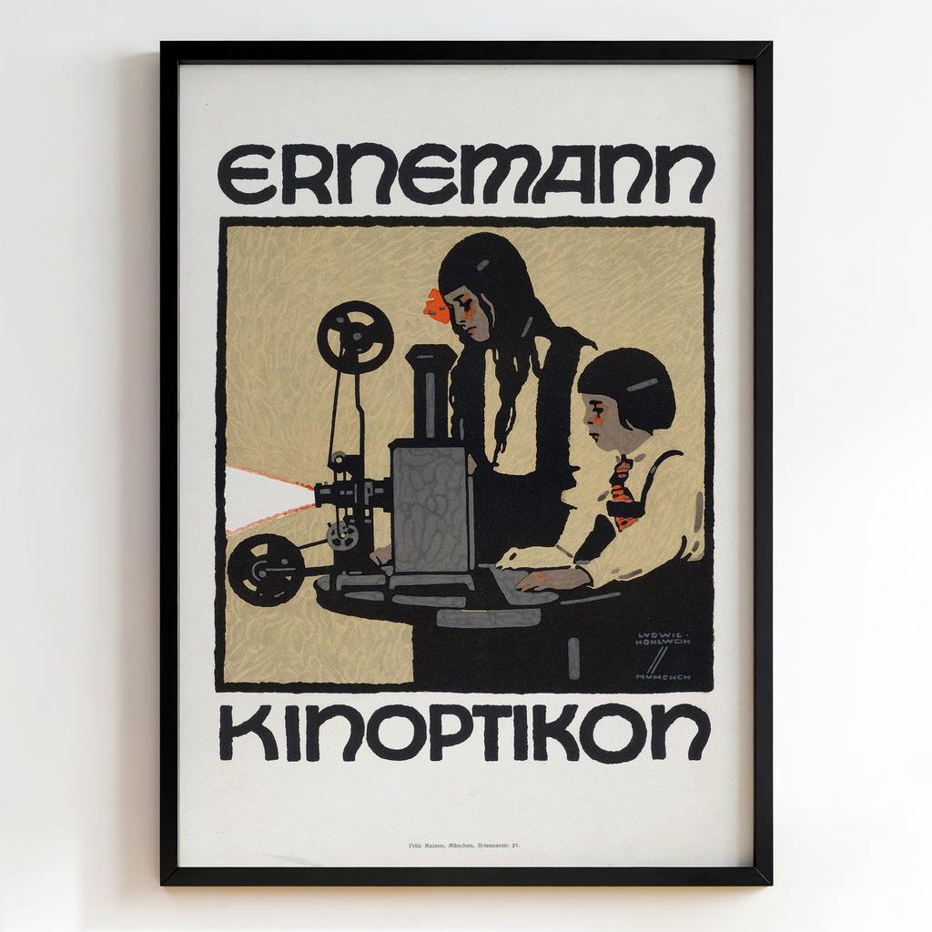 Ретро постер "Ernemann Kinoptikon – Ludwig Hohlwein (1910s)"
