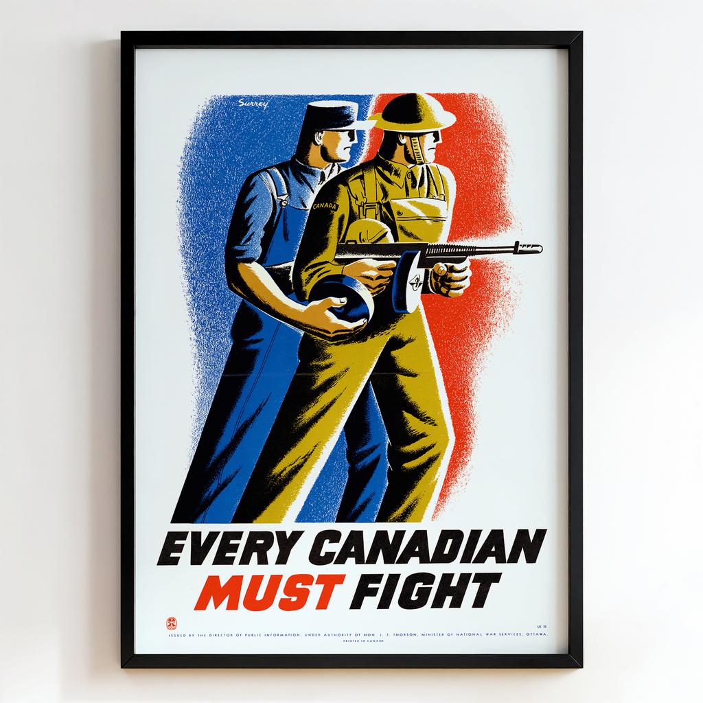 Ретро постер "Every Canadian Must Fight – Surrey (1940)"