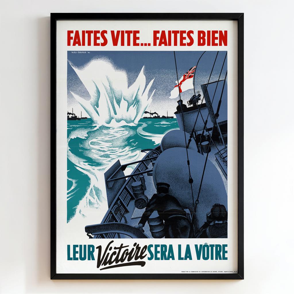 Ретро постер "Faites Vite… Faites Bien – Alex Kowalev (1941)"