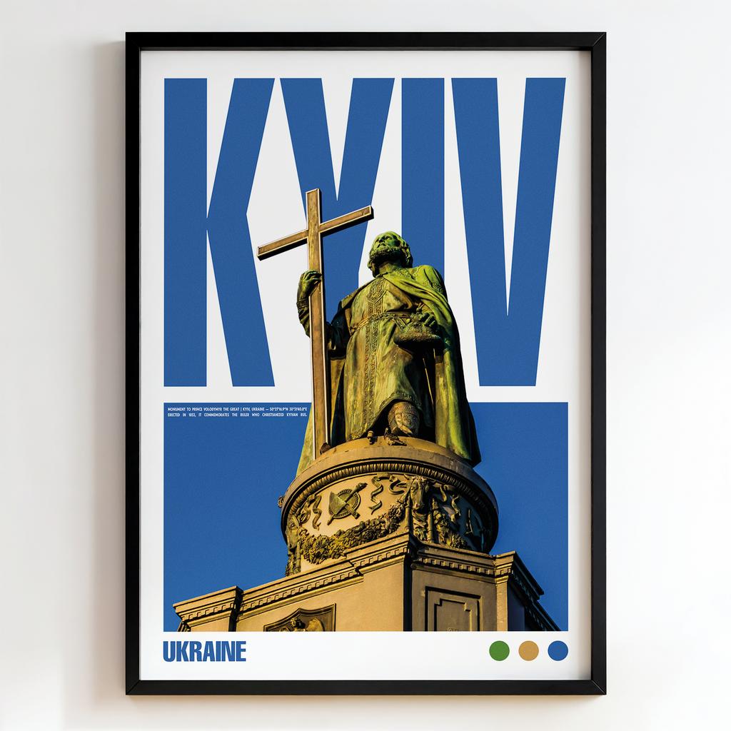 Постер з містом Київ Пам’ятник Володимиру Великому