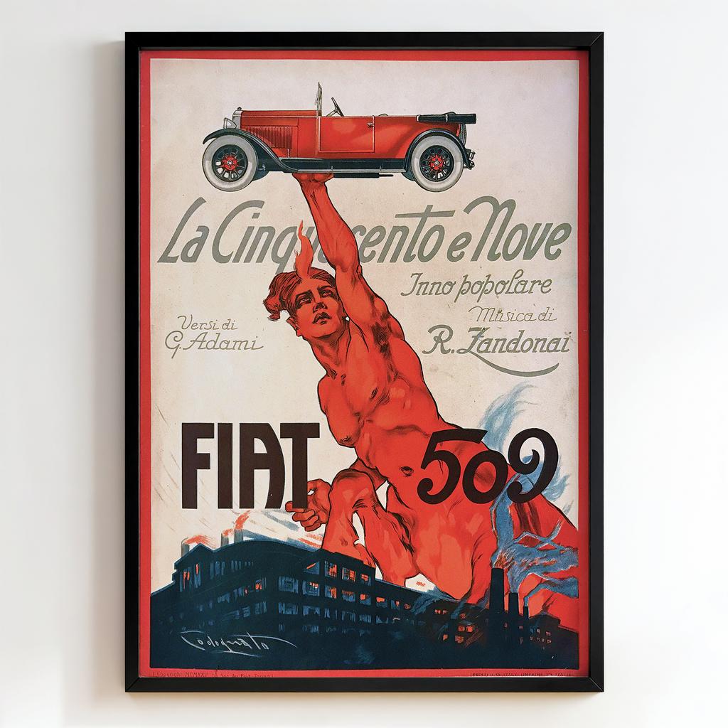 Ретро постер "Fiat 509 – Plinio Codognato (1925)"
