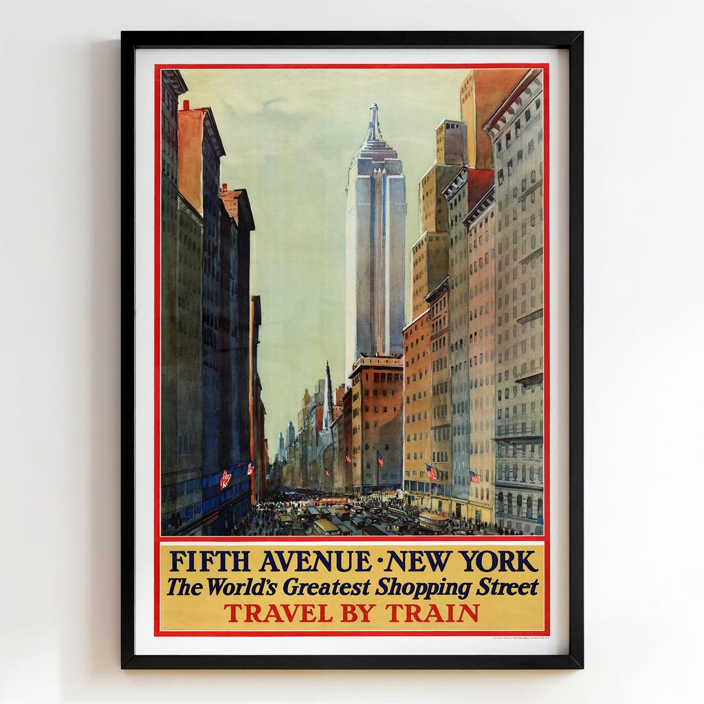 Ретро постер "Fifth Avenue New York – The World's Greatest Shopping Street (1931)"
