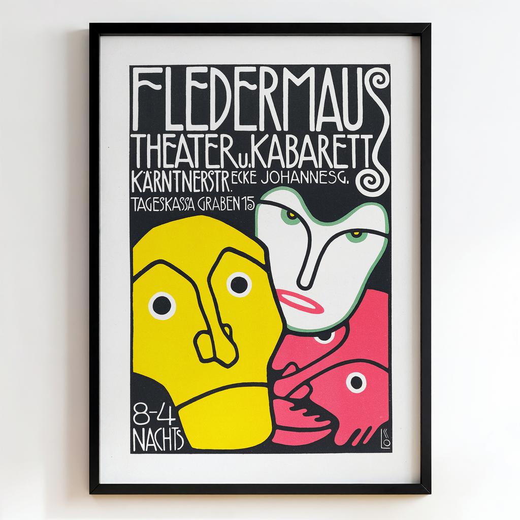 Ретро постер "Fledermaus Theater und Kabarett – Josef Capek (1923)"