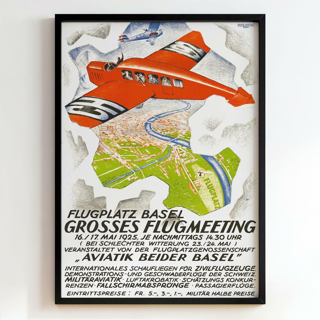 Ретро постер "Flugplatz Basel – Grosses Flugmeeting (1925)"