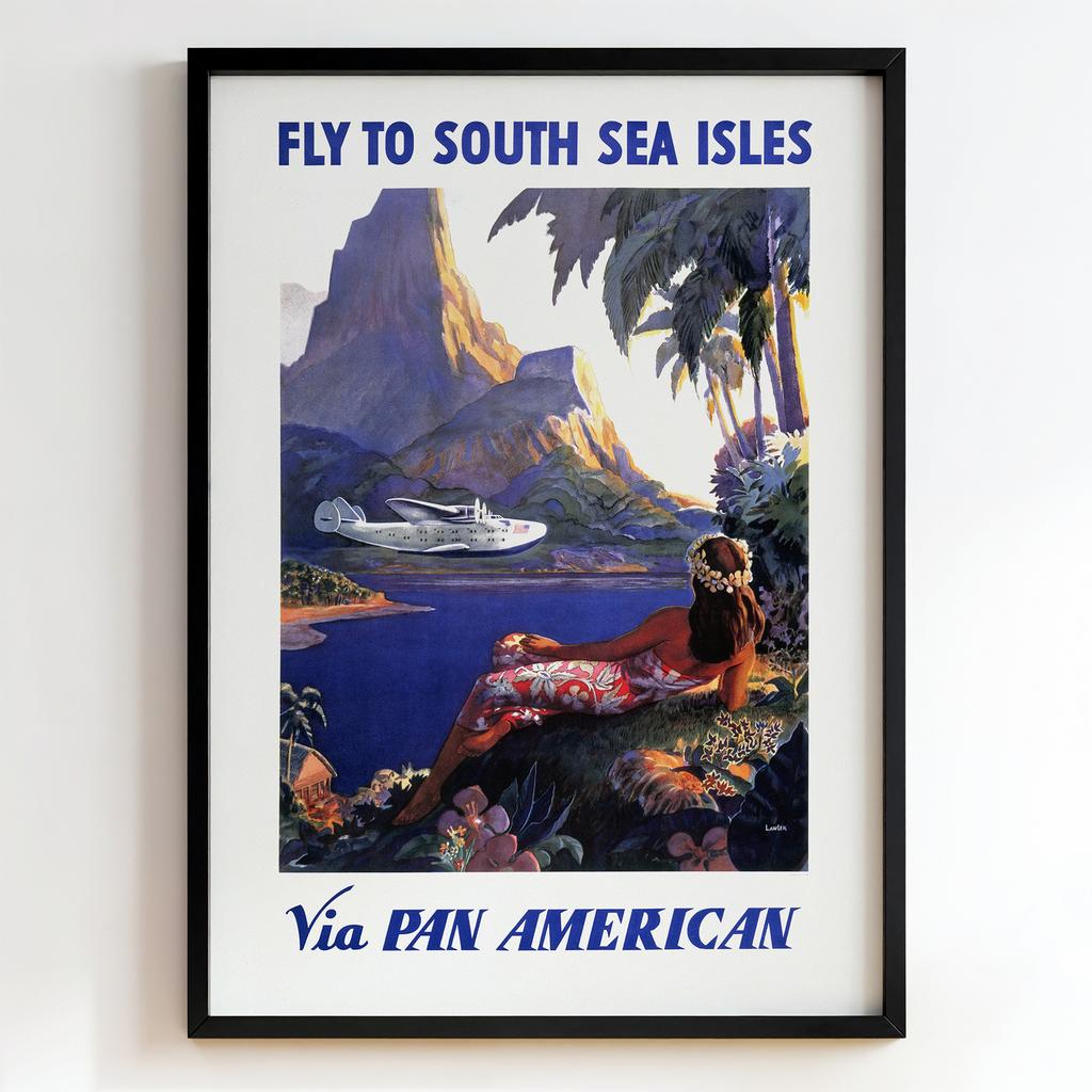 Ретро постер "Fly to South Sea Isles – Pan American Airways – John T. McCoy (1937)"