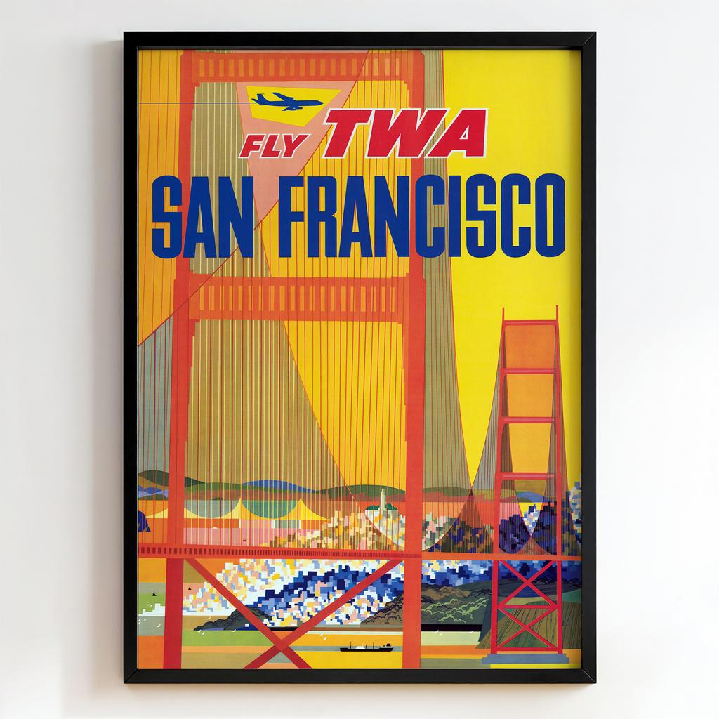 Ретро постер "Fly TWA San Francisco – David Klein (1955)"