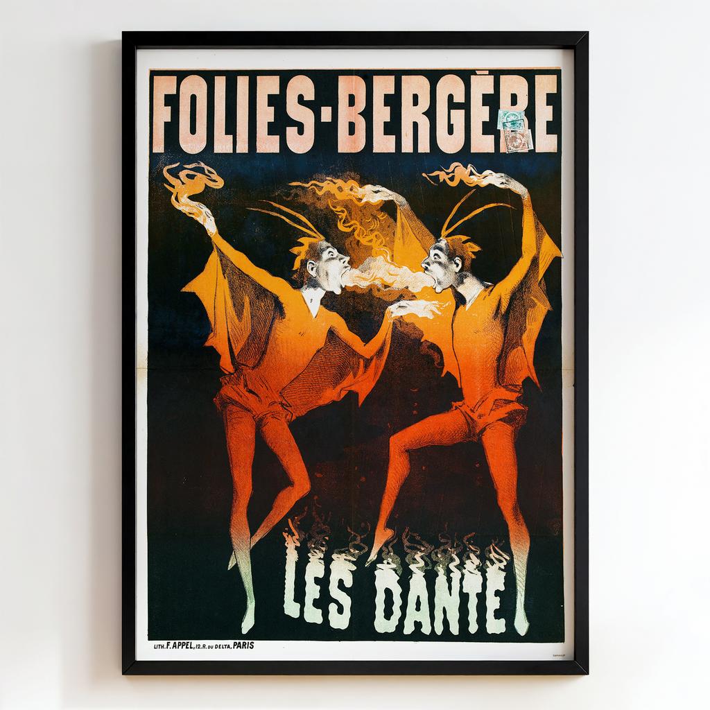 Ретро постер "Folies-Bergère – Les Dante (1893)"
