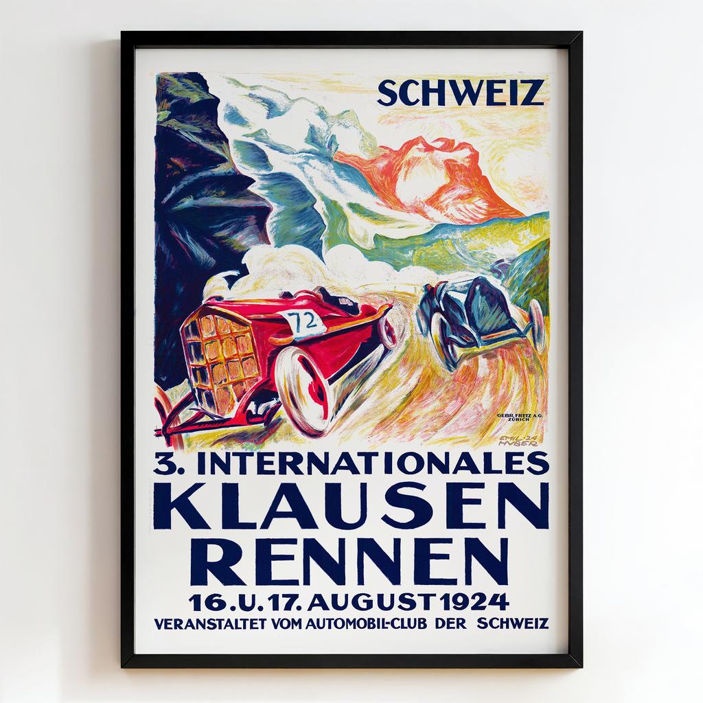 Ретро постер "Klausen Rennen – Schweiz – Emil Cardinaux (1924)"