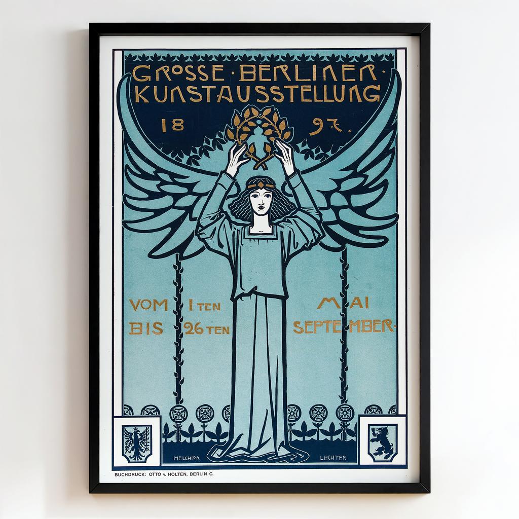Ретро постер "Grosse Berliner Kunstausstellung – Melchior Lechter (1897)"