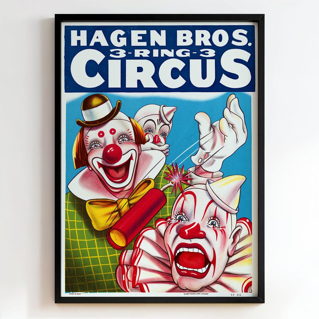 Ретро постер "Hagen Bros 3-Ring Circus (1930s)"