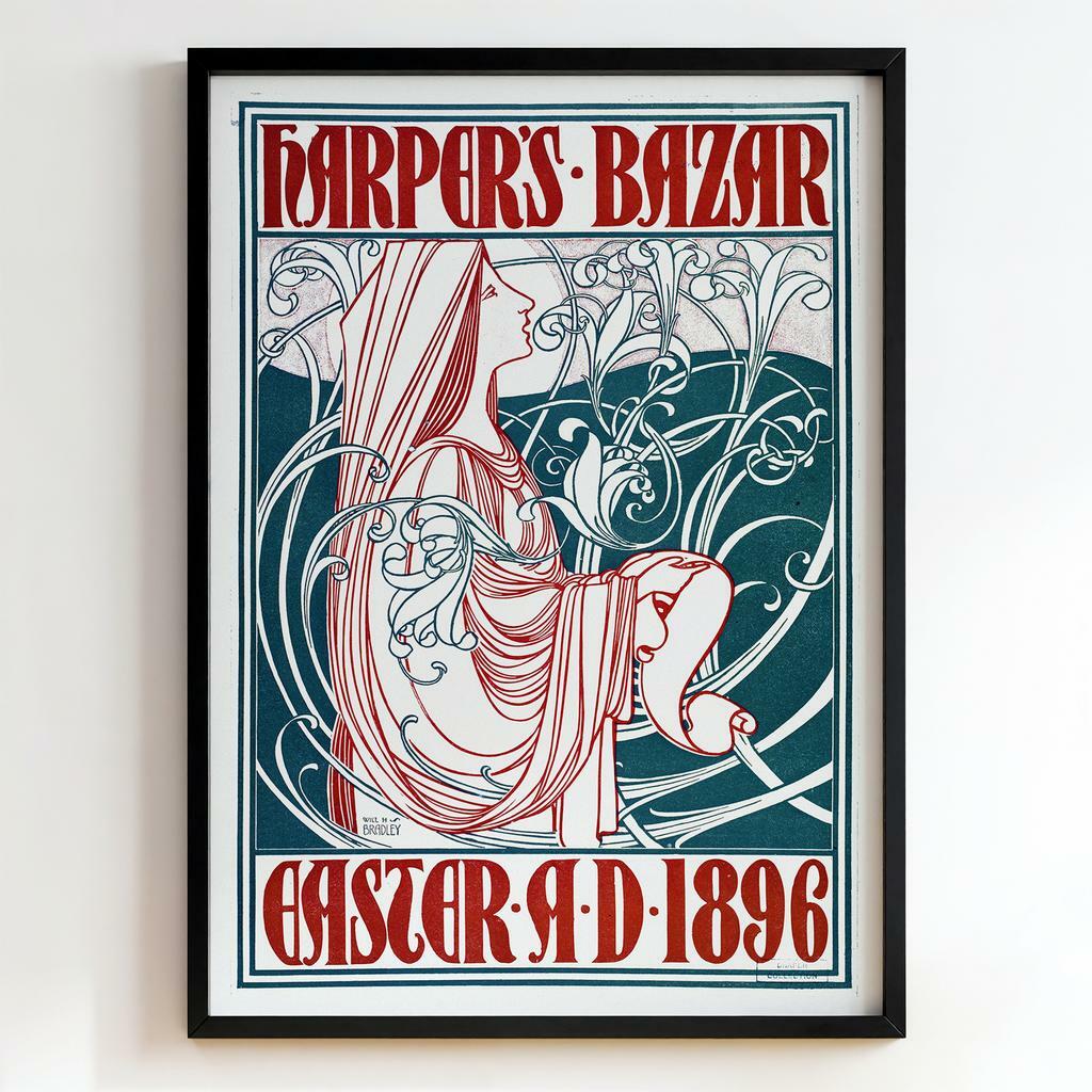 Ретро постер "Harper’s Bazar Easter – Will H. Bradley (1896)"