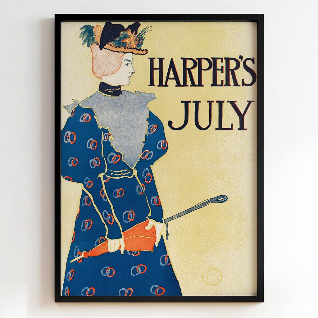 Ретро постер "Harper’s July – Edward Penfield (1896)"