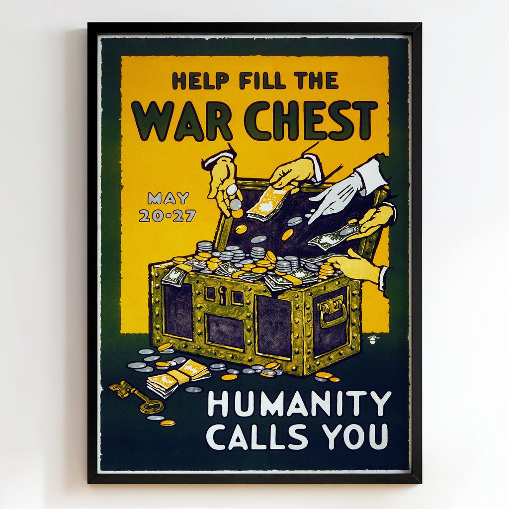 Ретро постер "Help Fill the War Chest – Humanity Calls You (WWI)"
