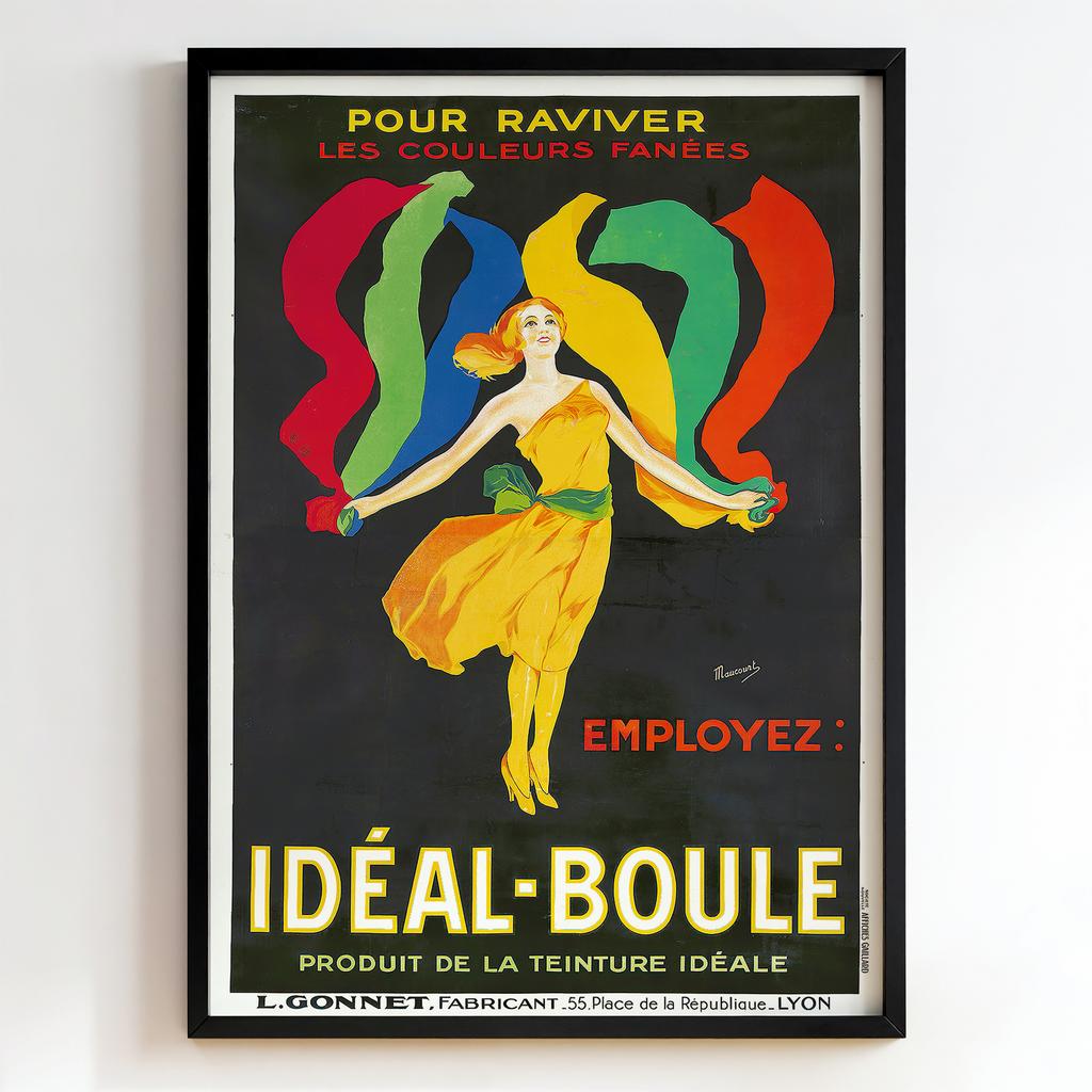 Ретро постер "Idéal-Boule – Pour Raviver les Couleurs Fanées (1900s)"