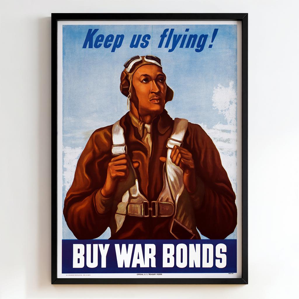 Ретро постер "Keep Us Flying! Buy War Bonds – U.S. Treasury Poster (1943)"