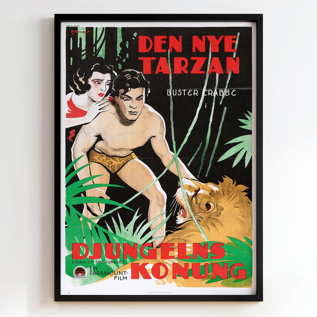 Ретро постер "Den Nye Tarzan – Buster Crabbe (1935)"