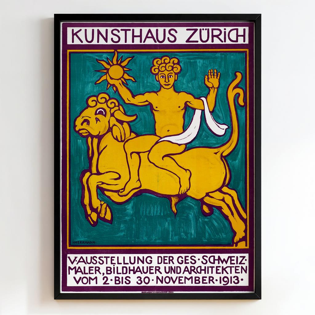 Ретро постер "Kunsthaus Zürich – Ausstellung der Schweizer Künstler (1913)"