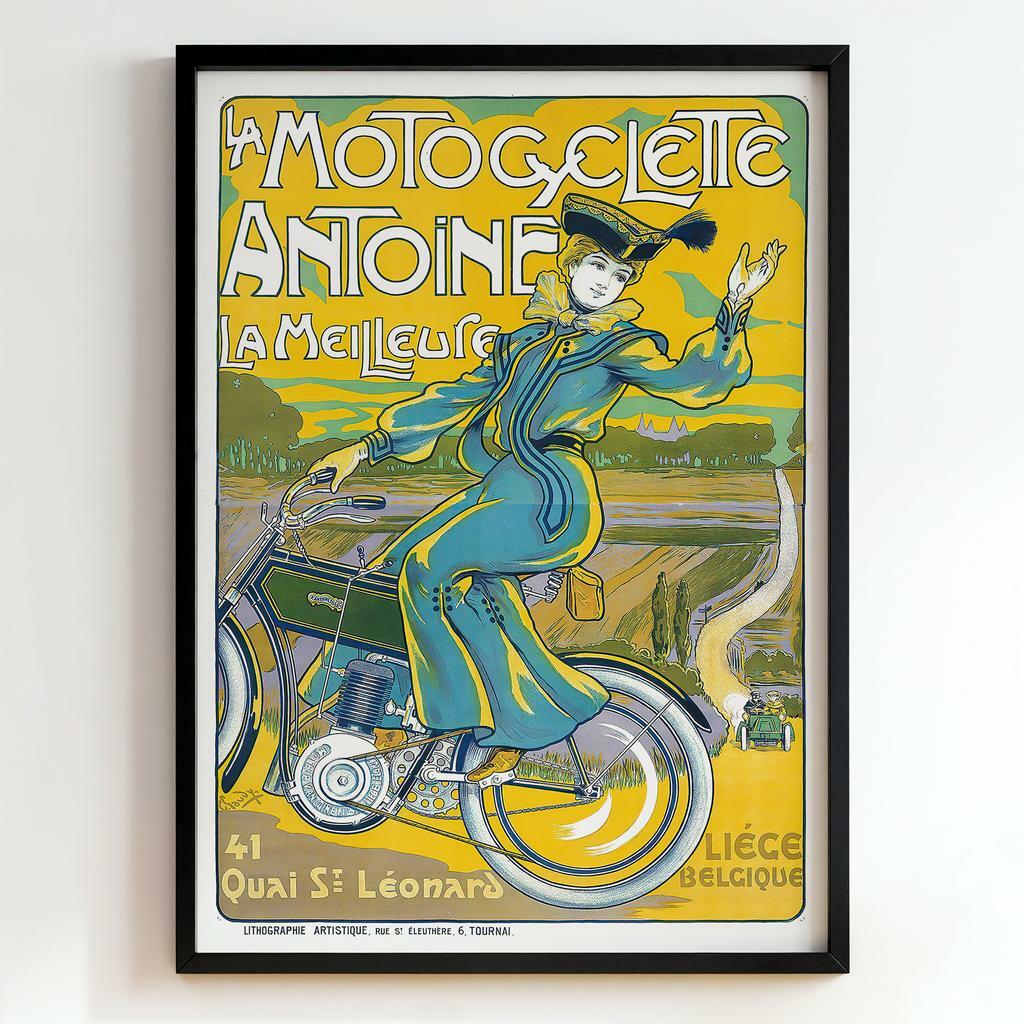 Ретро постер "La Motocyclette Antoine – A Meilleure (c.1905)"