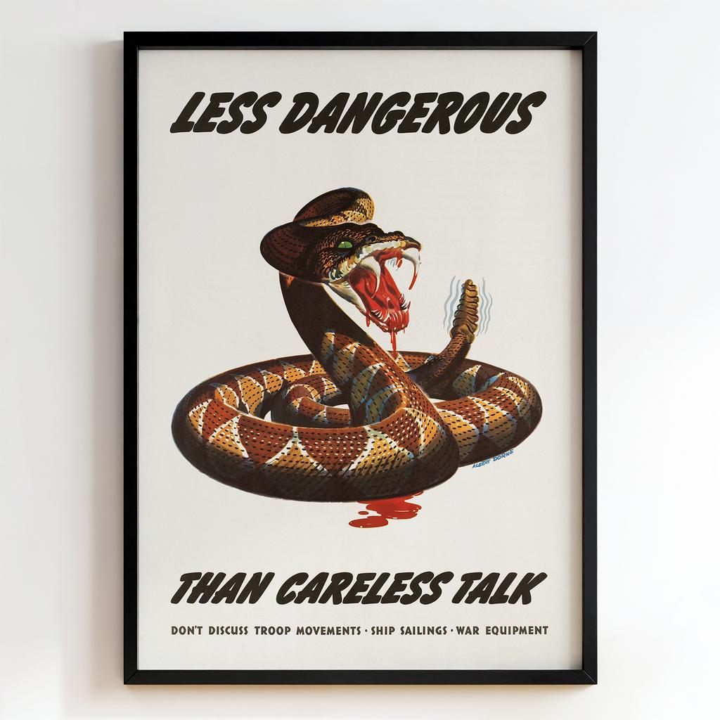 Ретро постер "Less Dangerous Than Careless Talk – Albert Dorne (c.1944)"