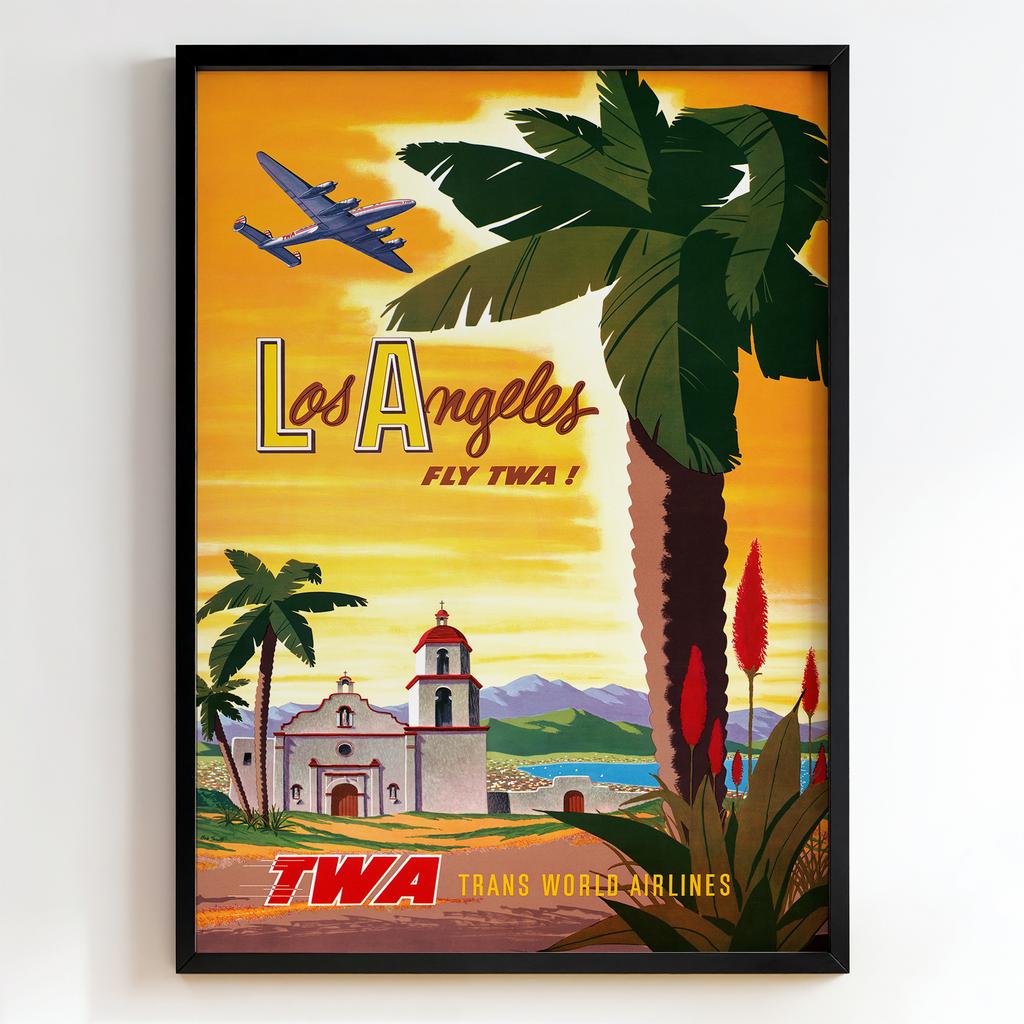 Ретро постер "Los Angeles – Fly TWA! – Trans World Airlines (1950s)"