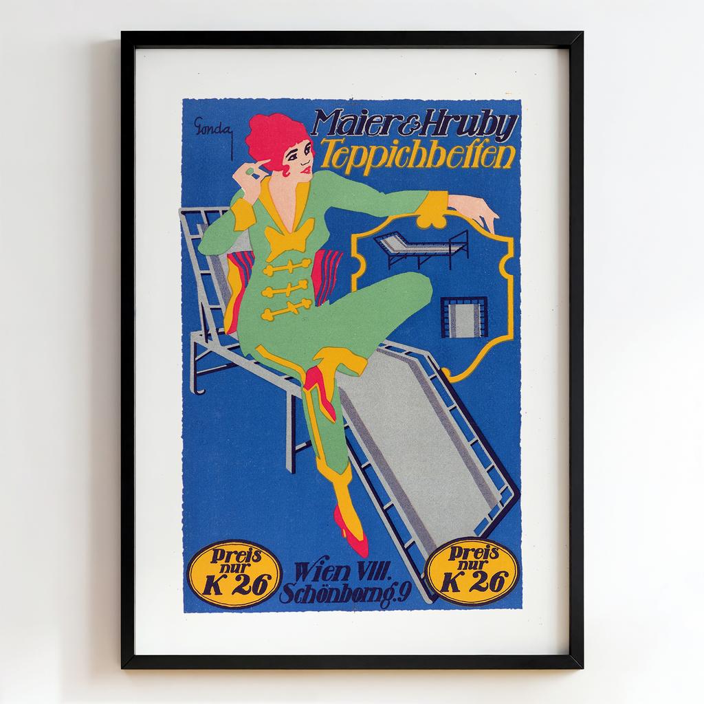 Ретро постер "Maier & Hruby Teppichbeiften – Sonda (1920s)"