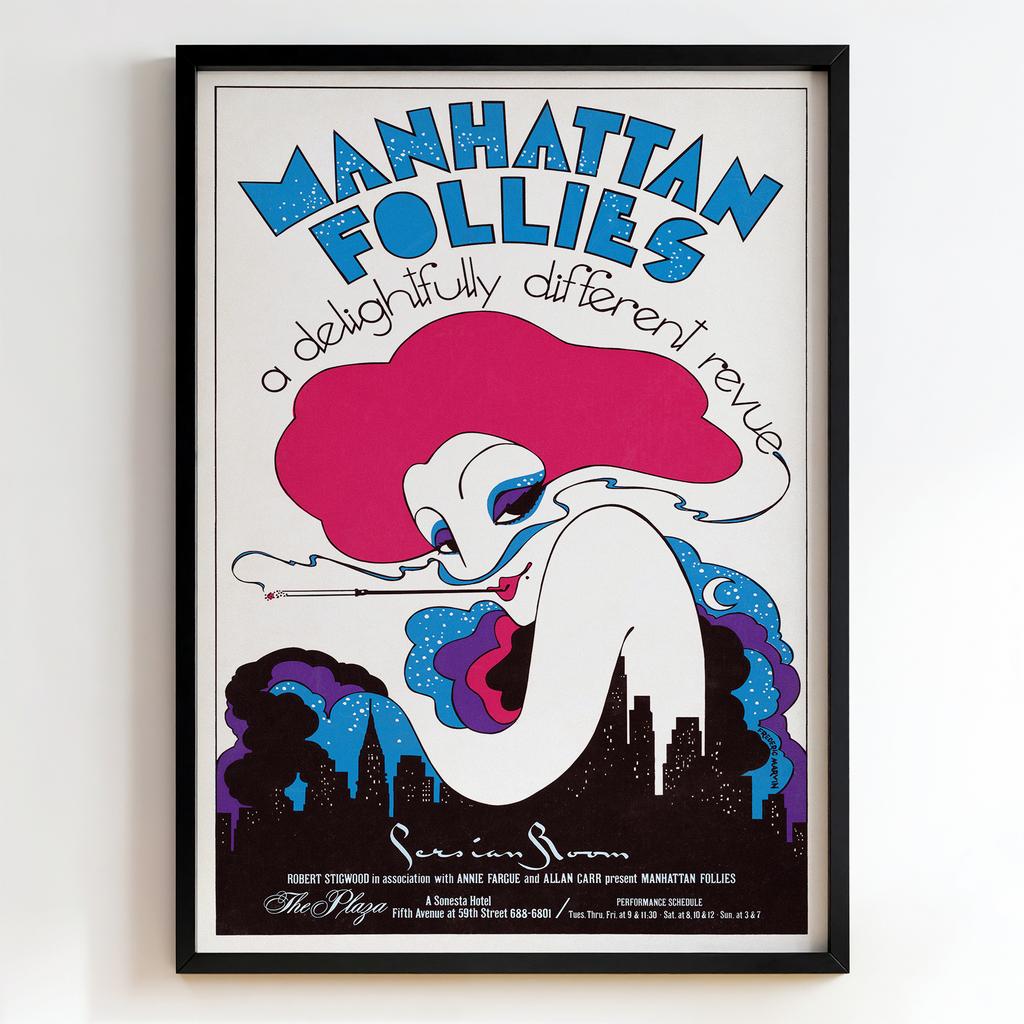 Ретро постер "Manhattan Follies – A Delightfully Different Revue – Unknown (1970s)"