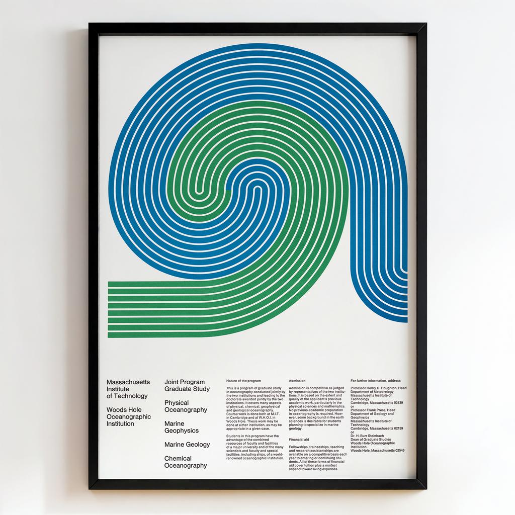 Ретро постер "MIT Woods Hole Oceanographic Institution – Joint Program Poster – Unknown (1970s)"