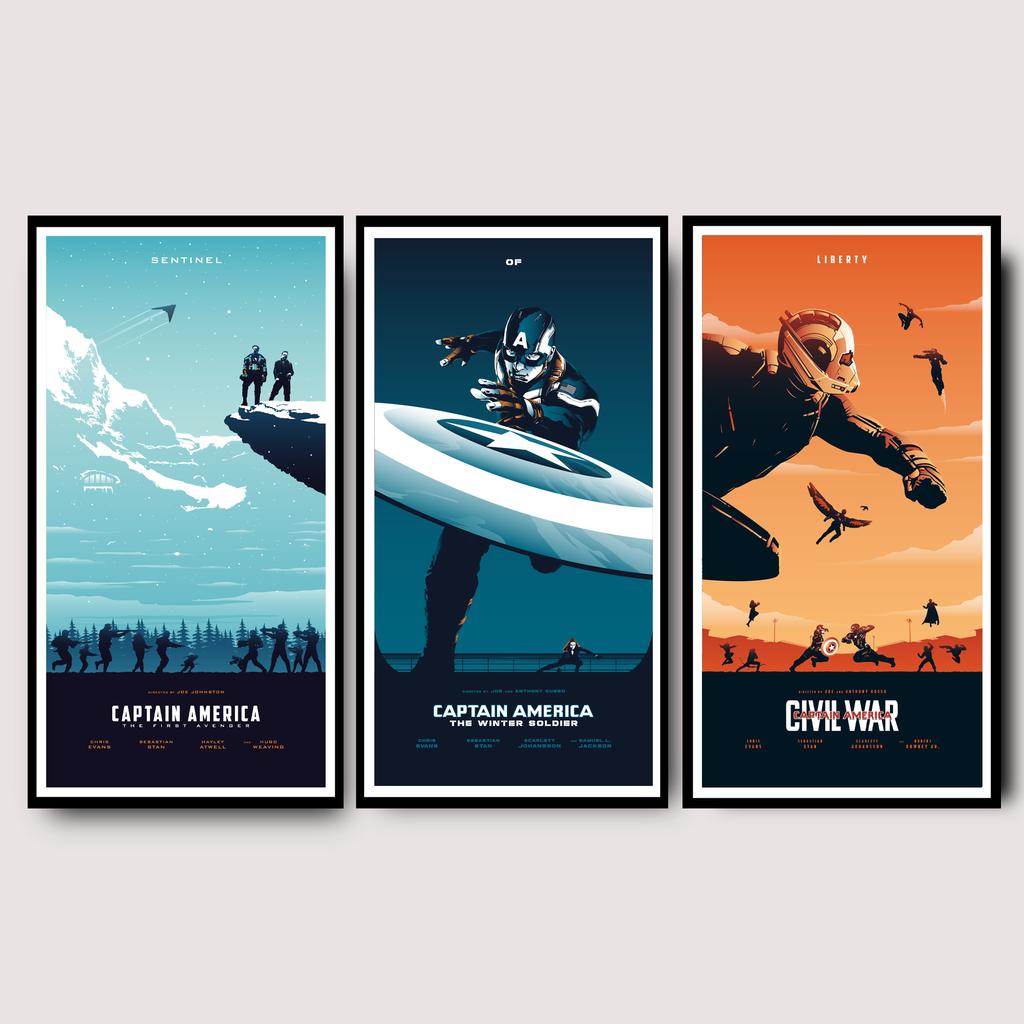 Постер триптих Капитан Америка (Captain America) TCA001