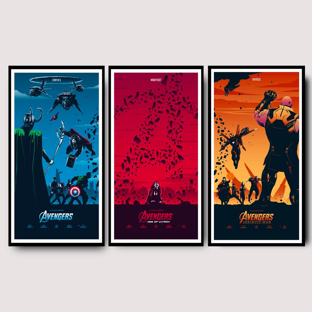 Постер триптих Мстители (Avengers) TAS001