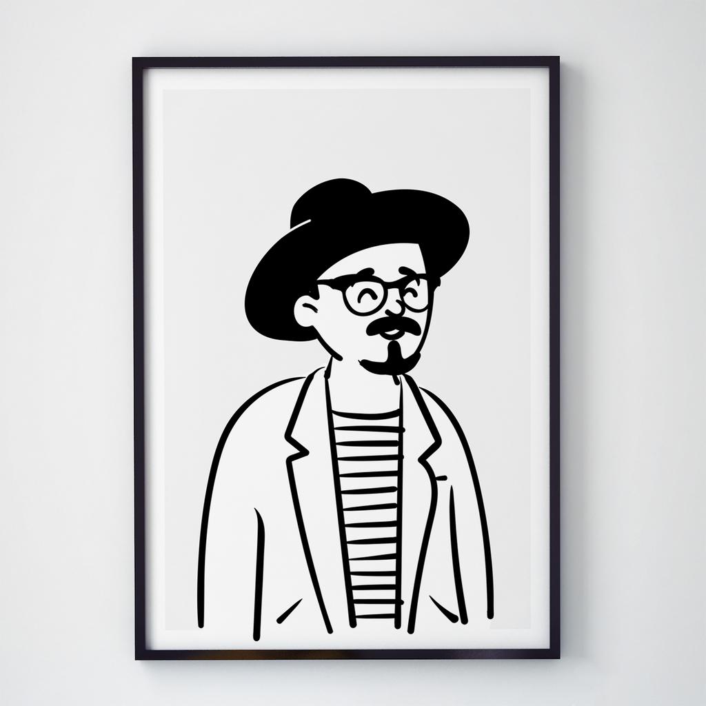 Постер хіпстер в капелюсі