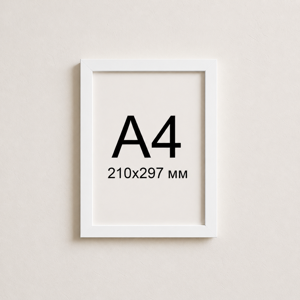 Біла рама пластикова настінна універсальна А4 White Frame