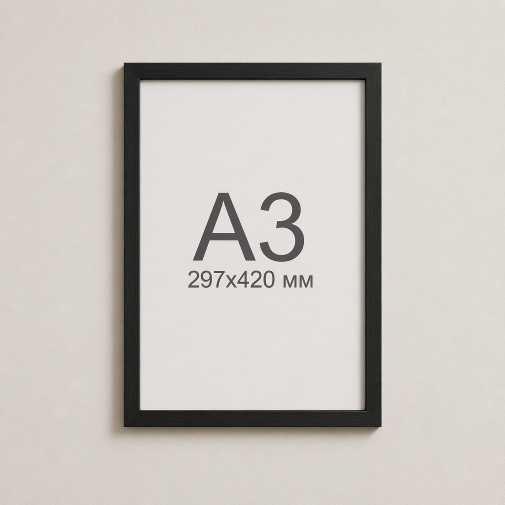 Чорна рамка пластикова настінна універсальна А3 Black Frame