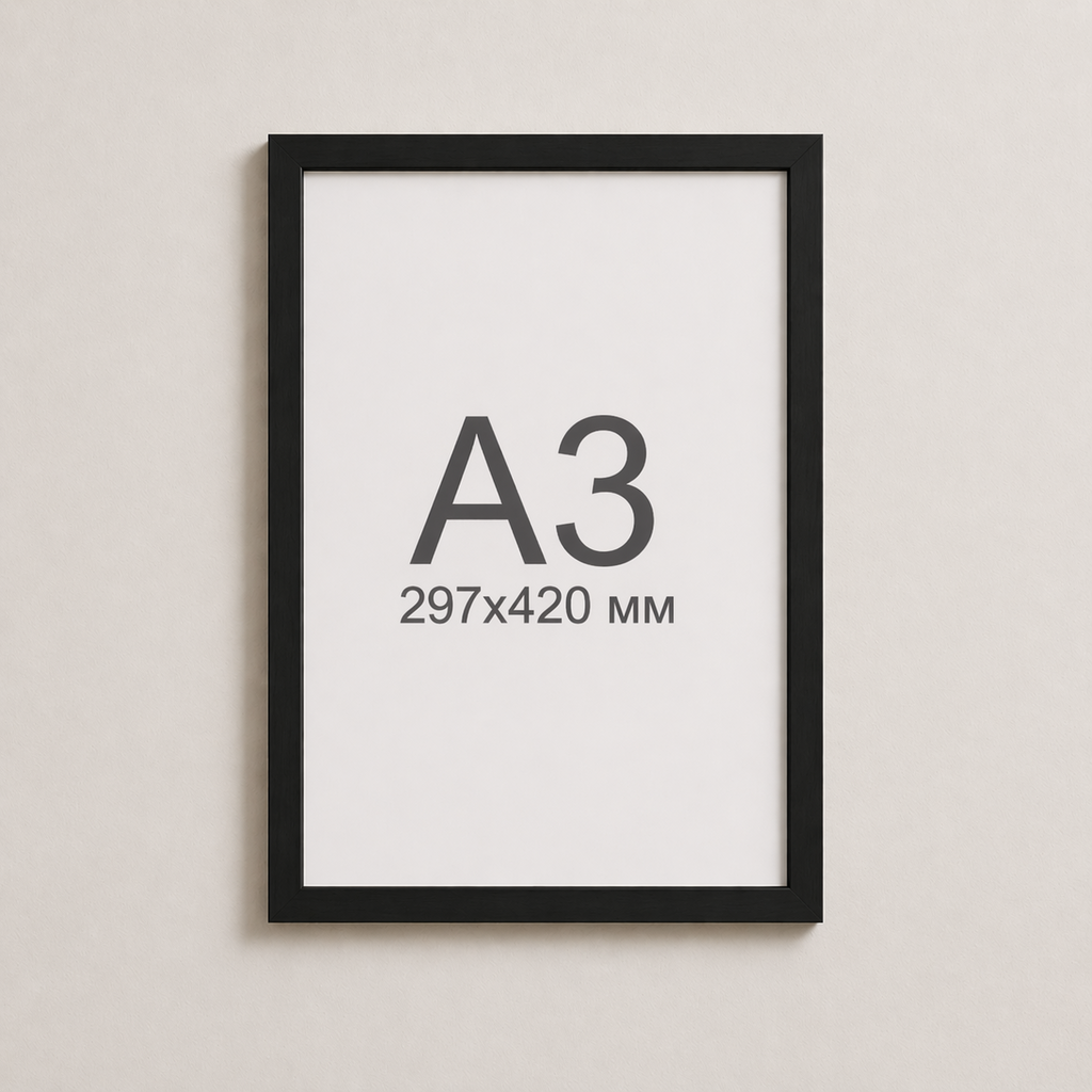 Чорна рамка пластикова настінна універсальна А3 Black Frame