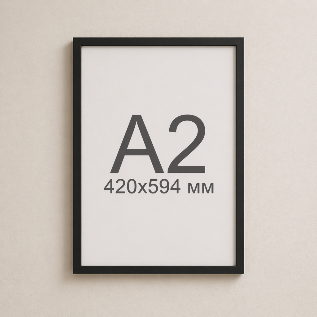 Чорна рама пластикова настінна універсальна А2 Black Frame